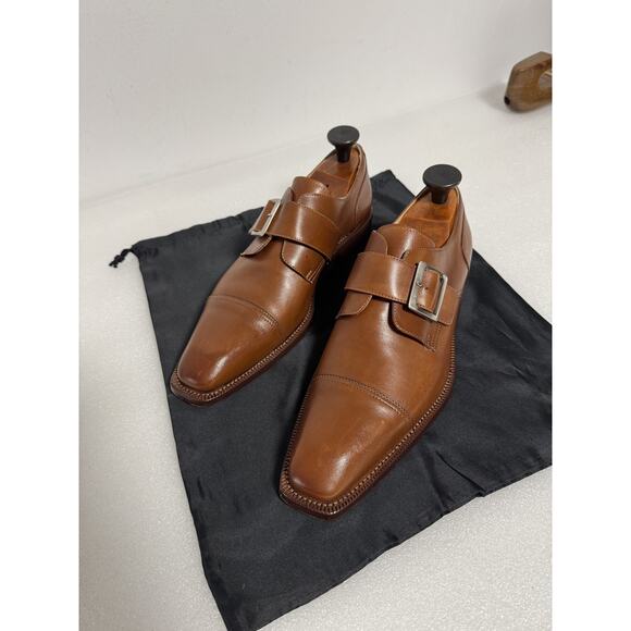 Dominio Shoes Mens Size 6 Brown Monk Strap Made in Italy Formal Dress Leather main image 8